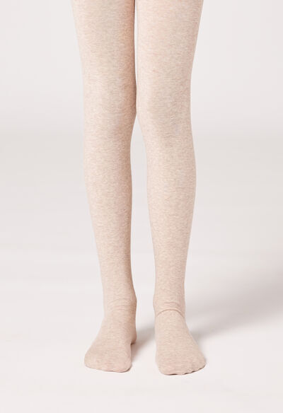 Calzedonia Collant in Cotone Eco da Bambina Bambina Naturale 10-13