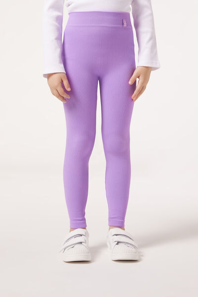 Calzedonia Leggings a Costine da Bambina Bambina Viola 5-7