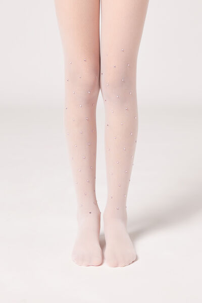 Calzedonia Collant in Tulle con Strass da Bambina Bambina Naturale 2-4