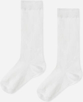 Calzedonia Calze Lunghe in Cotone Soft da Neonato Bianco 19-21