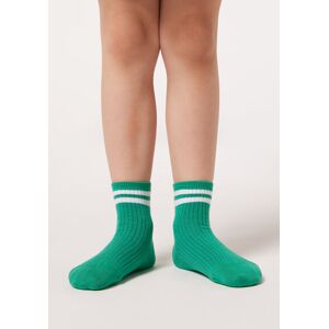 Calzedonia Calze Corte in Fantasia da Bambini Unisex Verde 37-39