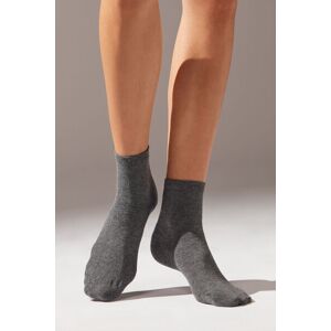 Calzedonia Calze Corte con Bordo Lavorato Donna Grigio 39-41