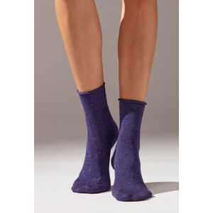 Calzedonia Calze Corte con Cashmere e Glitter Donna Viola TU