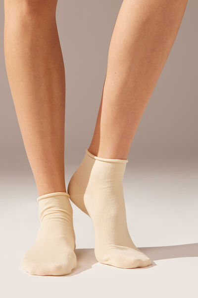 calzedonia calze corte in cotone senza bordo donna naturale 36-38