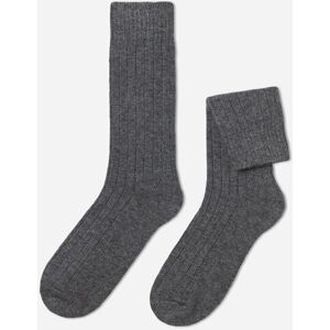 Calzedonia Calze Corte a Coste con Lana e Cashmere da Uomo Uomo Grigio 42-43