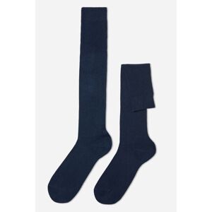 Calzedonia Calze Lunghe con Cashmere da Uomo Uomo Blu 40-41