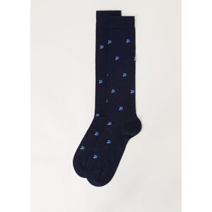 Calzedonia Calze Lunghe Fantasia All Over da Uomo Uomo Blu TU