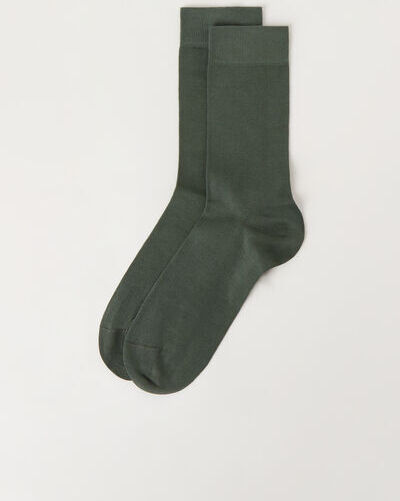 Calzedonia Calze Corte in Cotone Rasato da Uomo Uomo Verde 42-43