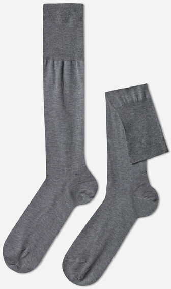 Calzedonia Calze Lunghe in Filo di Scozia da Uomo Uomo Grigio 10M