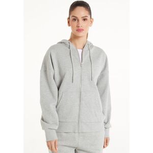 Tezenis Felpa Pesante Manica Lunga con Zip e Cappuccio Donna Grigio Tamaño M