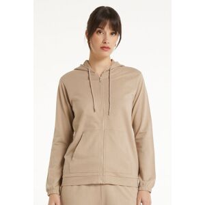 Tezenis Felpa Cappuccio con Zip e Coulisse Donna Naturale Tamaño L