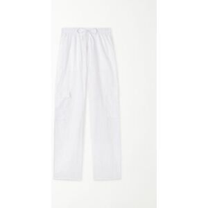 Tezenis Pantaloni Lunghi in 100% Cotone Super Leggero con Tasche Cargo Donna Bianco Tamaño M