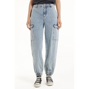 Tezenis Jeans Lunghi Cargo Donna Azzurro Tamaño XS