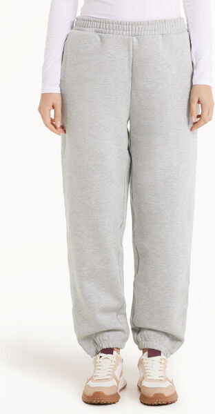 Tezenis Jogger in Felpa Pesante con Tasche Donna Grigio Tamaño M