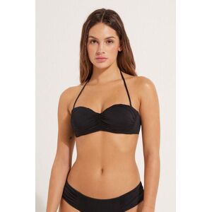 Tezenis Bikini Fascia Imbottita con Arriccio Microfibra Riciclata Donna Nero Tamaño 2