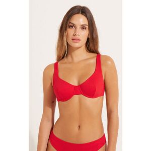 Tezenis Bikini Balconcino Microfibra Riciclata Costine Donna Rosso Tamaño 4