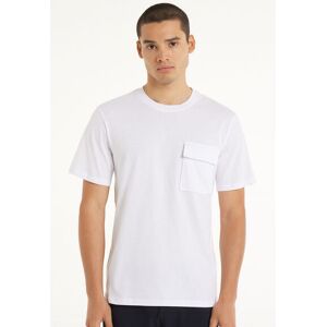 Tezenis T-Shirt Girocollo in Cotone con Taschino Uomo Bianco Tamaño M