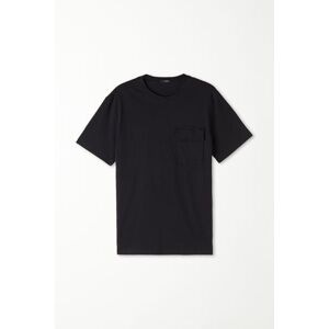 Tezenis T-Shirt Girocollo in Cotone con Taschino Uomo Nero Tamaño XXL