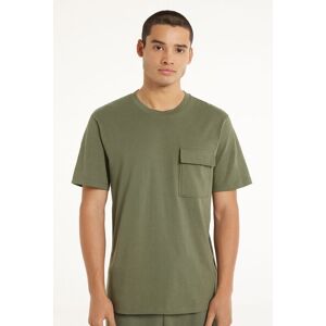 Tezenis T-Shirt Girocollo in Cotone con Taschino Uomo Verde Tamaño XXL