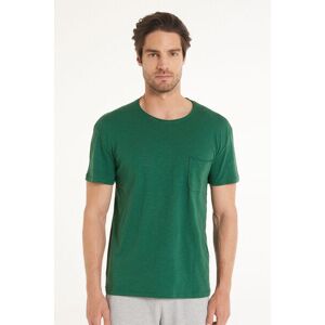 Tezenis T-shirt in Cotone con Taschino Uomo Verde Tamaño M