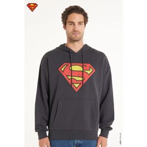 Tezenis Felpa Maniche Lunghe con Cappuccio Stampa Superman Uomo Nero Tamaño L