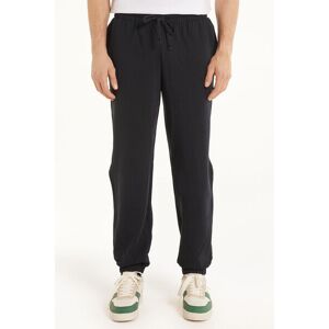 Tezenis Pantalone Lungo Felpa con Tasche e Coulisse Basic Uomo Nero Tamaño M