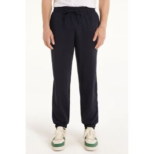 Tezenis Pantalone Lungo Felpa con Tasche e Coulisse Basic Uomo Blu Tamaño L