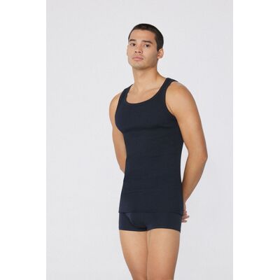 Tezenis Canotta a Costine Spalla Larga in Cotone Uomo Uomo Blu Tamaño S Tezenis Canotta a Costine Spalla Larga in Cotone Uomo Uomo Blu Tamaño S