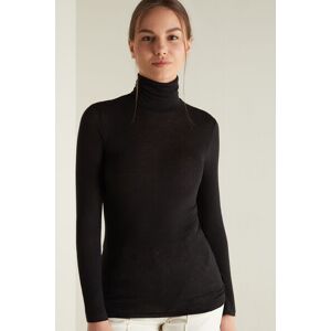 Tezenis Maglia Collo Alto in Viscosa e Lana Merino Donna Nero Tamaño S