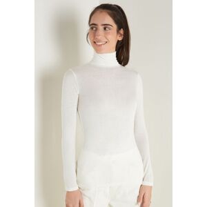 Tezenis Maglia Collo Alto in Viscosa e Lana Merino Donna Bianco Tamaño M