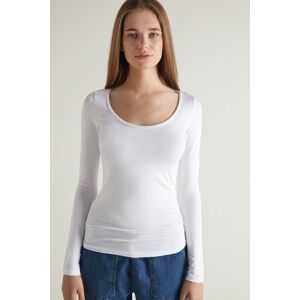 Tezenis Maglia Scollo Madonna Maniche Lunghe in Viscosa Donna Bianco Tamaño S