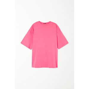 Tezenis T-Shirt a Girocollo Oversize in Cotone Donna Rosa Tamaño S