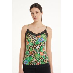 Tezenis Canotta Scollo a V con Inserto in Pizzo Donna Multicolore Tamaño M