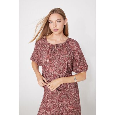 Tezenis Maglia Blusa Manica Corta in Tela Viscosa Donna Stampa Tamaño M Tezenis Maglia Blusa Manica Corta in Tela Viscosa Donna Stampa Tamaño M