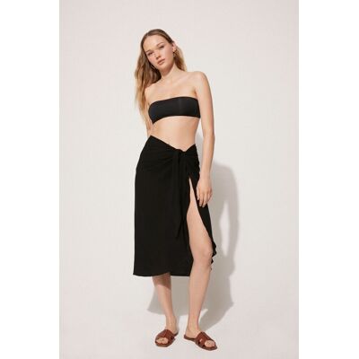 Tezenis Pareo Midi in Tela di Viscosa Donna Nero Tamaño M/L Tezenis Pareo Midi in Tela di Viscosa Donna Nero Tamaño M/L