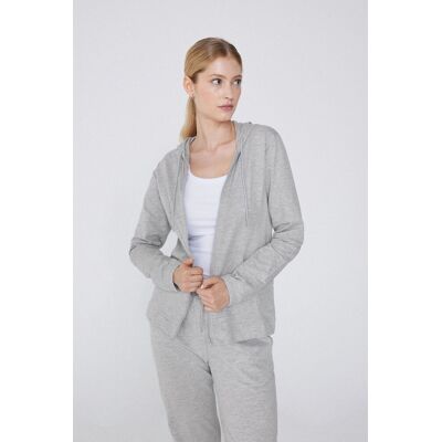 Tezenis Felpa Leggera Cappuccio con Zip e Coulisse Donna Grigio Tamaño XL Tezenis Felpa Leggera Cappuccio con Zip e Coulisse Donna Grigio Tamaño XL
