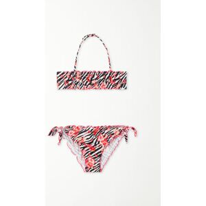 Tezenis Bikini Fascia Zebra Flowers Bimba Bambina Animalier Tamaño 10-11