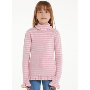 Tezenis Maglia Manica Lunga Collo Alto Costine Ruches Bimba Bambina Bianco Tamaño 2-3