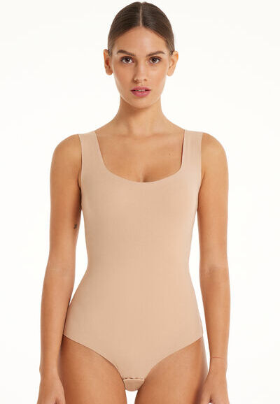 Tezenis Body in Cotone Taglio Vivo Donna Naturale Tamaño XL