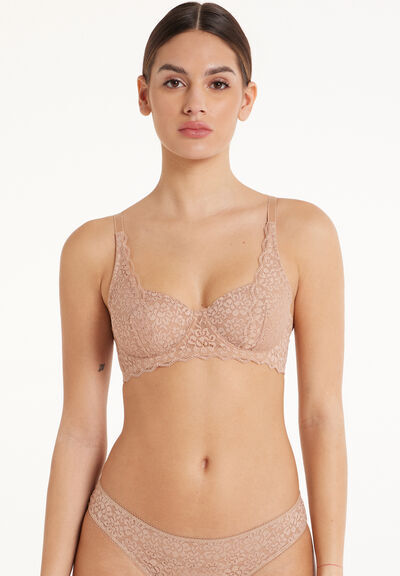 Tezenis Reggiseno Balconcino Non Imbottito in Pizzo Riciclato Paris Donna Naturale Tamaño 3B