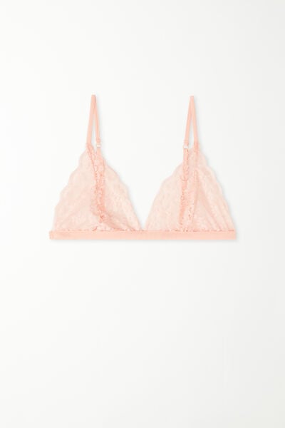 Tezenis Reggiseno Triangolo Lisbon Senza Imbottitura in Pizzo Riciclato Donna Rosa Chiaro Tamaño 3B