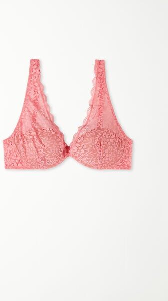 Tezenis Reggiseno Balconcino Miami in Pizzo Riciclato Donna Rosa Chiaro Tamaño 3B