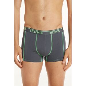 Tezenis Boxer in Cotone Cuciture a Contrasto con Logo Uomo Grigio Tamaño XXL