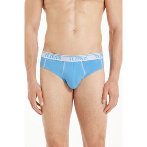 Tezenis Slip in Cotone Cuciture a Contrasto con Logo Uomo Blu Tamaño M