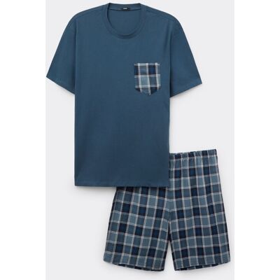 Tezenis Pigiama Corto in Cotone e Tela Uomo Blu Tamaño XL Tezenis Pigiama Corto in Cotone e Tela Uomo Blu Tamaño XL