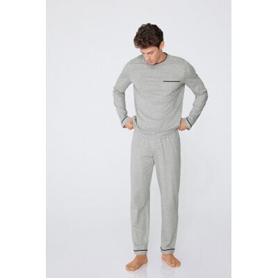 Tezenis Pigiama Manica Lunga in Cotone Piping Uomo Grigio Tamaño XL Tezenis Pigiama Manica Lunga in Cotone Piping Uomo Grigio Tamaño XL