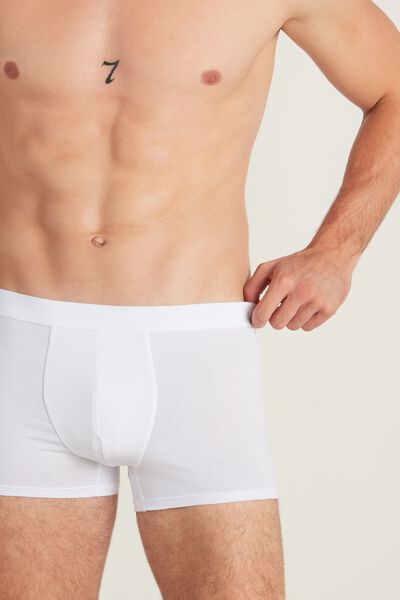 Tezenis Boxer in Cotone Elasticizzato Uomo Bianco