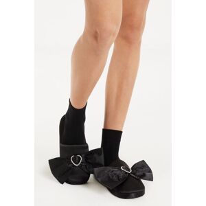 Tezenis Ciabatte/Pantofole in Raso Cuore Strass Donna Nero Tamaño TU