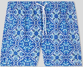 Intimissimi Costume Boxer Mare Stampa Macro Maiolica Azzurro Uomo Stampa Taglia S