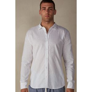 Intimissimi Camicia in Lino e Cotone Uomo Bianco Taglia S